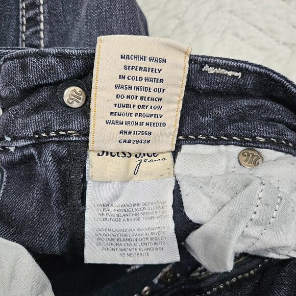 Miss Me Jeans Womens 26 Black Skinny Denim Jeans Rhinestone Studs JE104952L - Picture 10 of 12